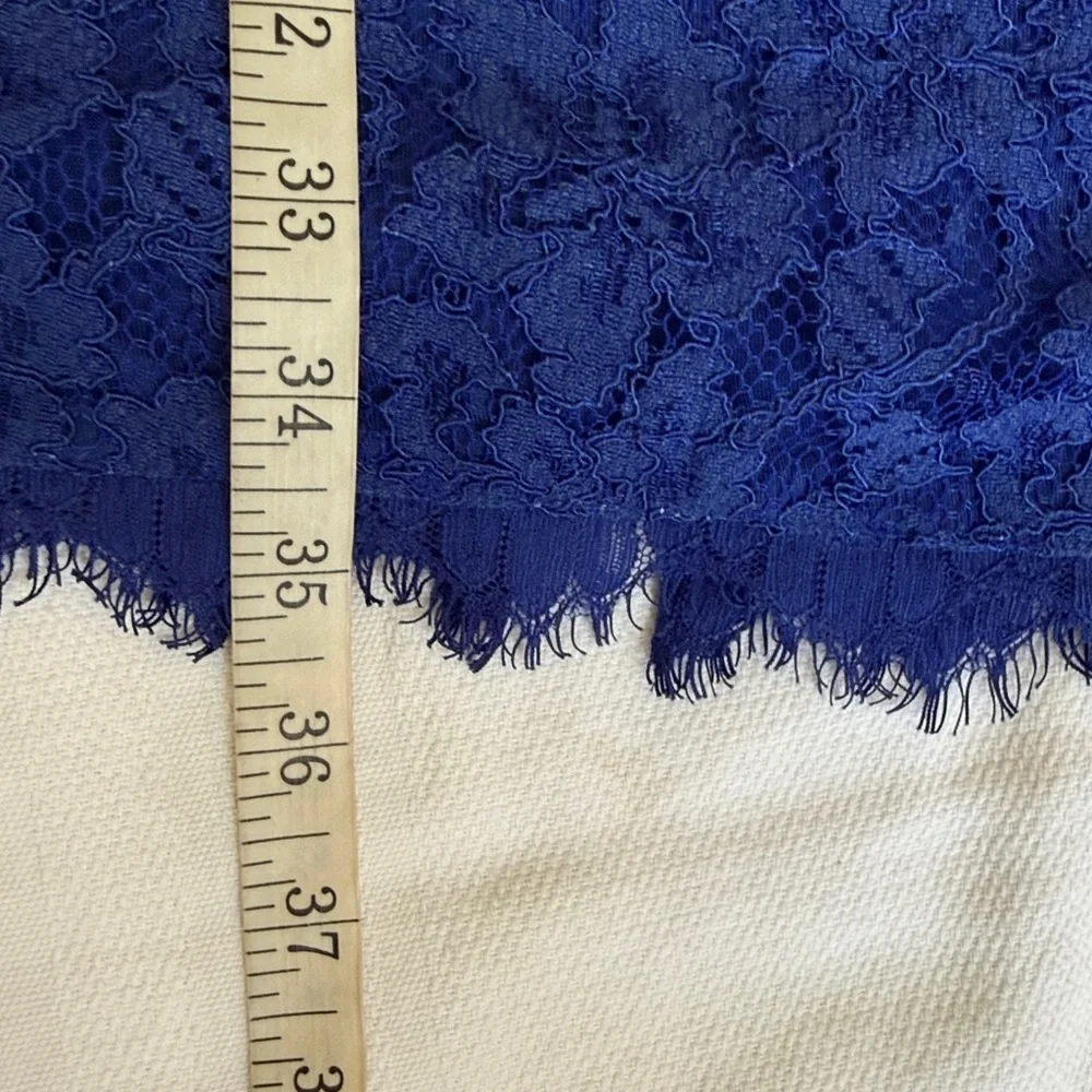 Diane Von Furstenberg Zarita Blue Lace 3/4 Sleeve Back Zip Sheath Size 4 - Picture 10 of 13